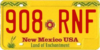 NM license plate 908RNF