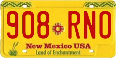 NM license plate 908RNO