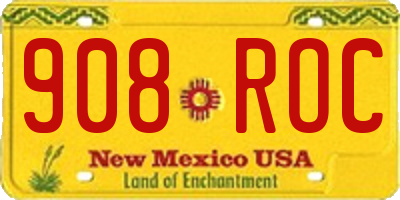 NM license plate 908ROC