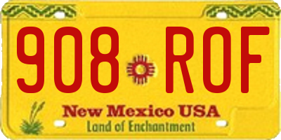 NM license plate 908ROF