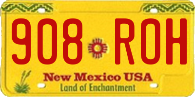 NM license plate 908ROH