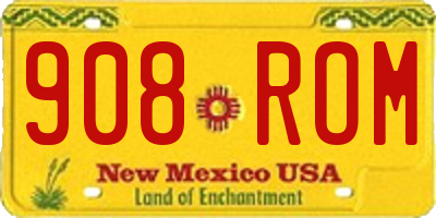 NM license plate 908ROM