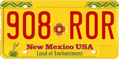 NM license plate 908ROR