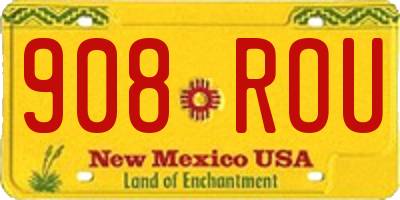 NM license plate 908ROU