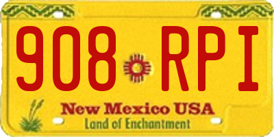 NM license plate 908RPI