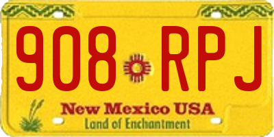 NM license plate 908RPJ