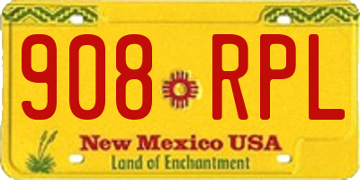 NM license plate 908RPL