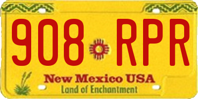 NM license plate 908RPR