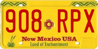 NM license plate 908RPX