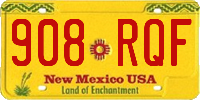 NM license plate 908RQF
