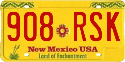 NM license plate 908RSK