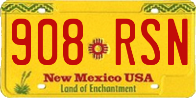 NM license plate 908RSN