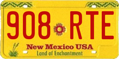 NM license plate 908RTE