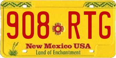NM license plate 908RTG