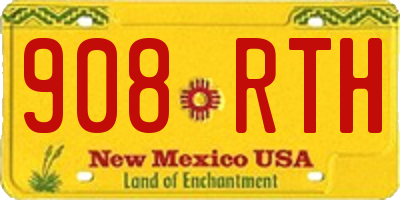 NM license plate 908RTH