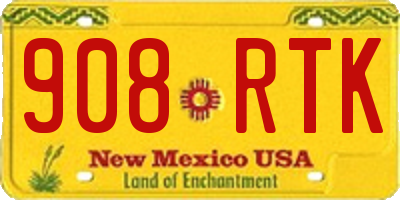 NM license plate 908RTK