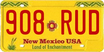 NM license plate 908RUD