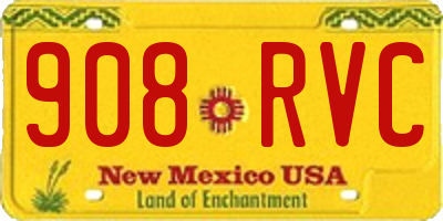NM license plate 908RVC