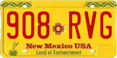 NM license plate 908RVG