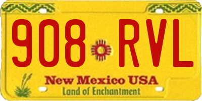NM license plate 908RVL