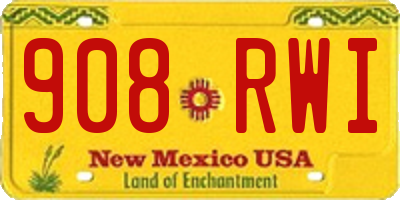 NM license plate 908RWI
