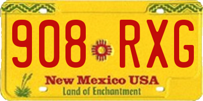 NM license plate 908RXG