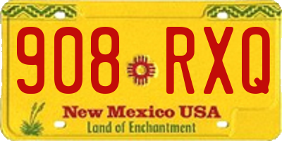NM license plate 908RXQ