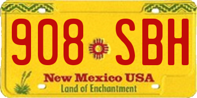 NM license plate 908SBH