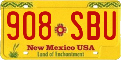 NM license plate 908SBU