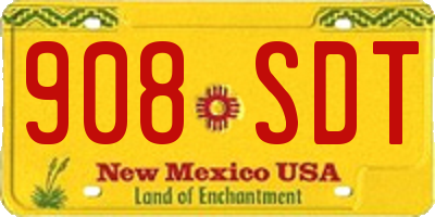 NM license plate 908SDT