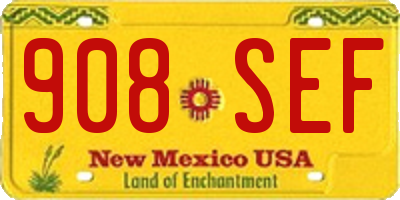 NM license plate 908SEF