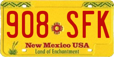NM license plate 908SFK