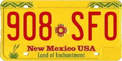 NM license plate 908SFO