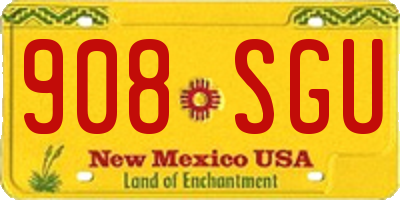 NM license plate 908SGU