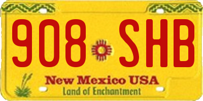 NM license plate 908SHB