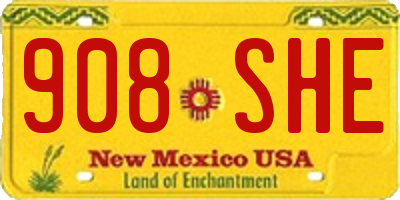 NM license plate 908SHE