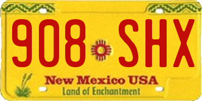 NM license plate 908SHX
