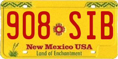 NM license plate 908SIB
