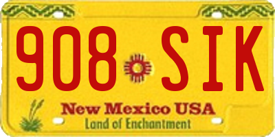 NM license plate 908SIK