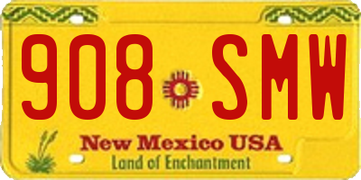 NM license plate 908SMW