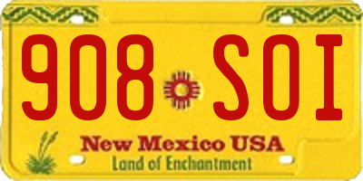 NM license plate 908SOI