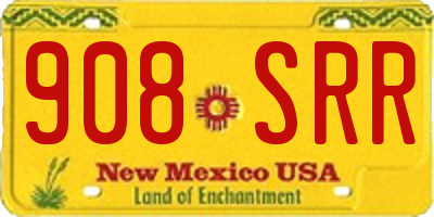 NM license plate 908SRR