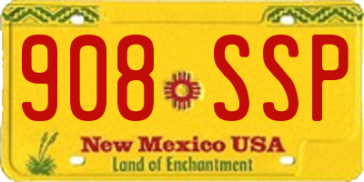 NM license plate 908SSP