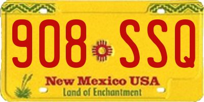 NM license plate 908SSQ