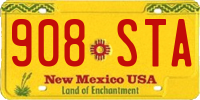 NM license plate 908STA