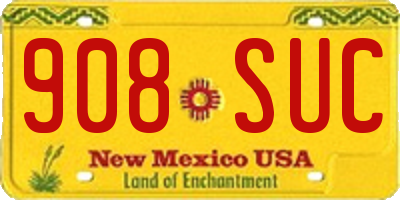 NM license plate 908SUC