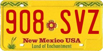 NM license plate 908SVZ