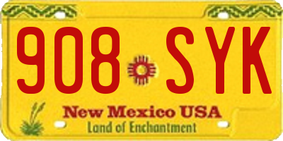 NM license plate 908SYK