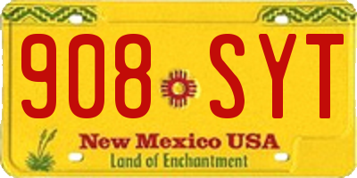 NM license plate 908SYT