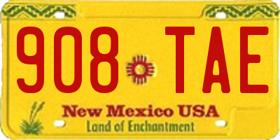 NM license plate 908TAE